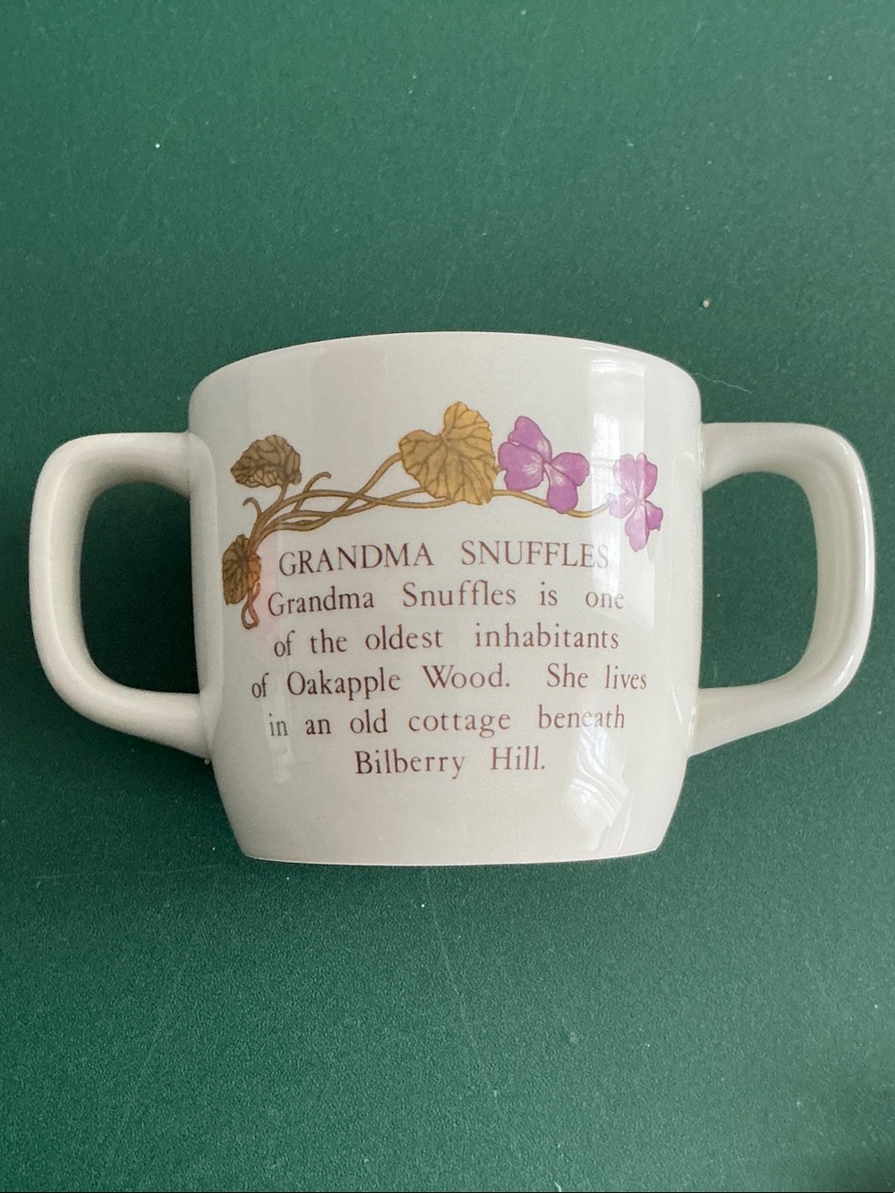 Vintage Grandma Snuffles Oakapple Wood Wedgwood Ceramic Mug 2 Handles